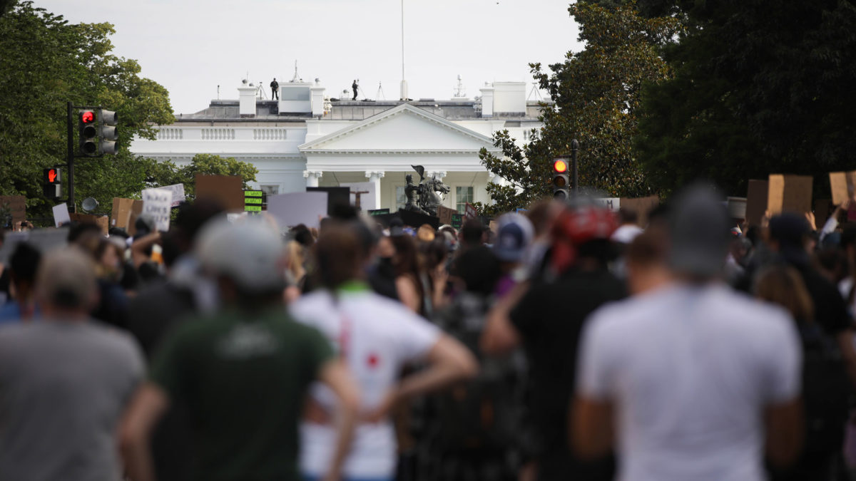 The National Guard in Washington, DC is firing pepper spray at protesters
